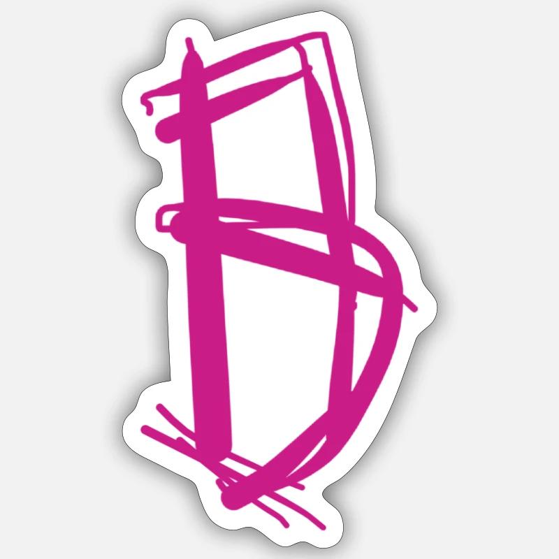 Violet B - Sticker taille S (10 x 10 cm) - blanc mat