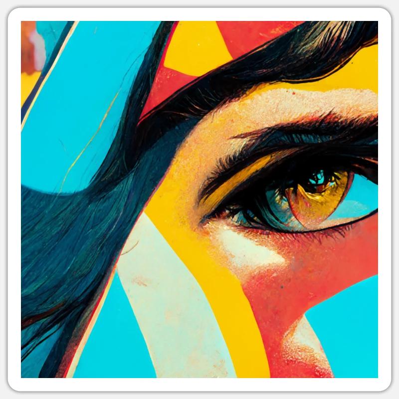 comic pop art - Sticker size S (10 x 10 cm) - white matte