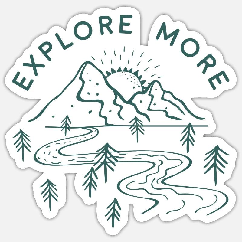 Explore more - Sticker size S (10 x 10 cm) - white matte