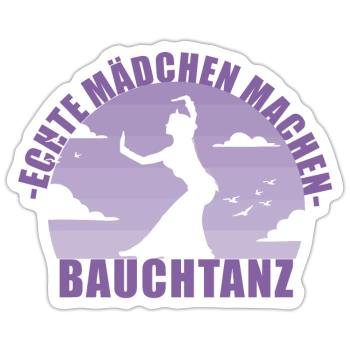 Bauchtänzerin . Echte Mädchen machen Bauchtanz - Sticker Größe S (10 x 10 cm) - Mattweiß - Vorne