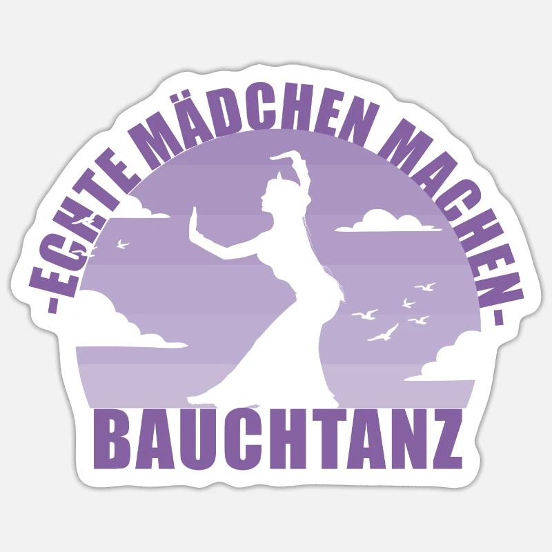 Bauchtänzerin . Echte Mädchen machen Bauchtanz - Sticker Größe S (10 x 10 cm) - Mattweiß