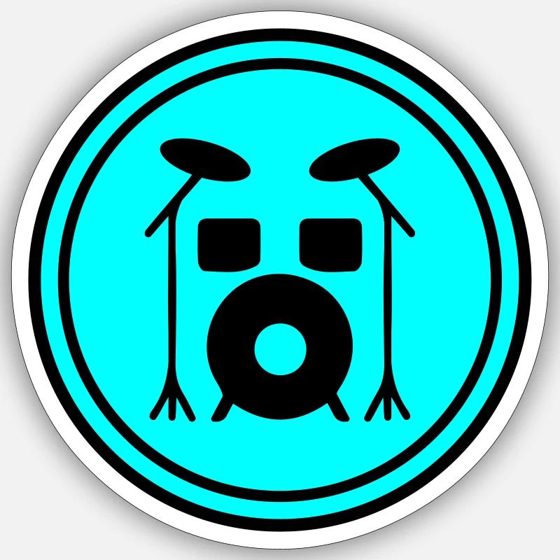 Percussion - Sticker size S (10 x 10 cm) - white matte