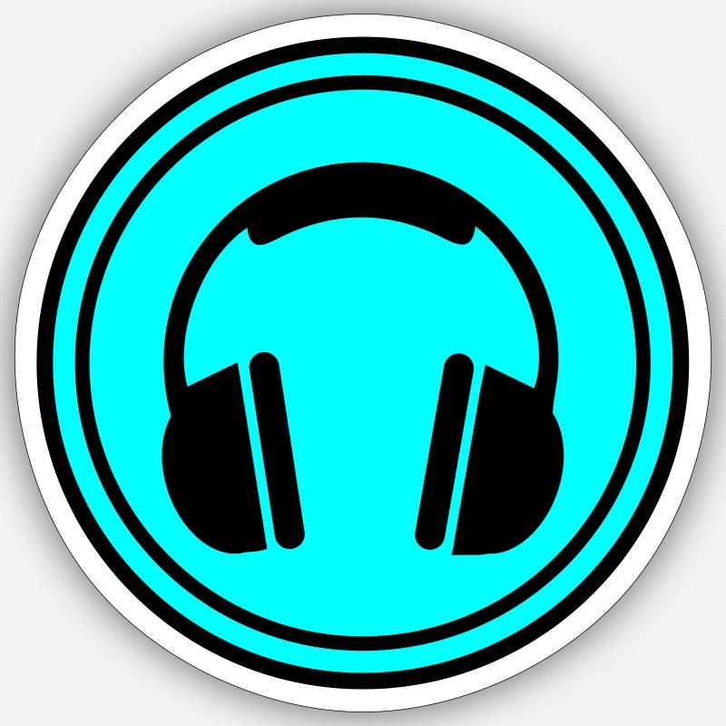 Kopfhörer Symbol - Sticker Größe S (10 x 10 cm) - Mattweiß