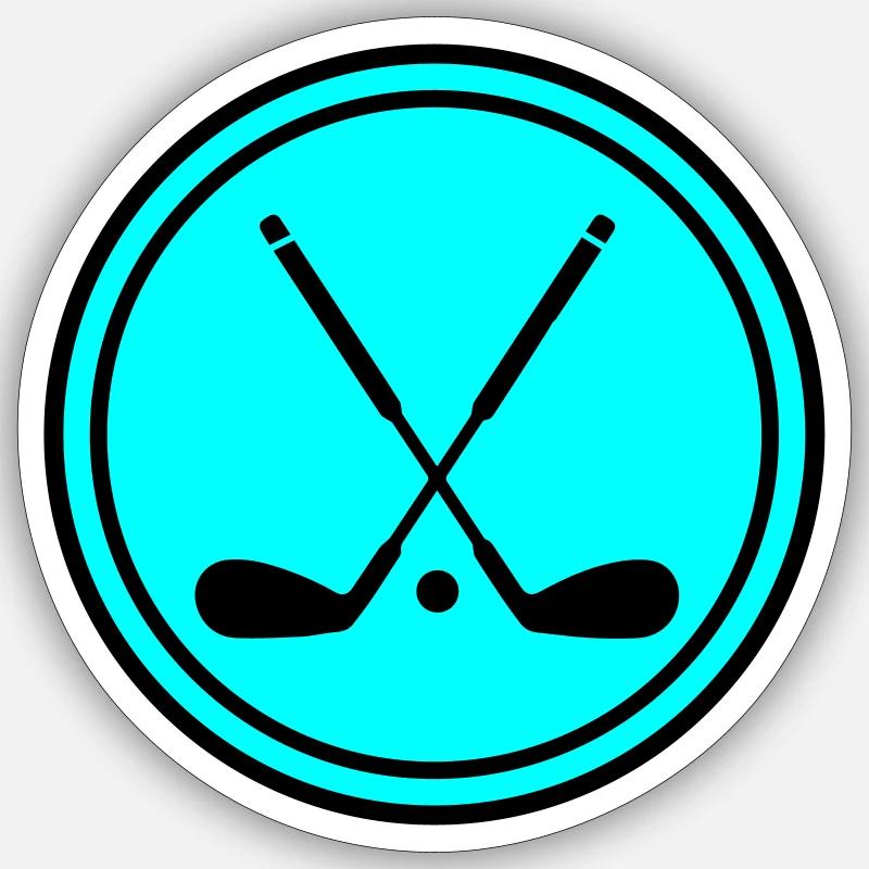 Symbole du golf - Sticker taille S (10 x 10 cm) - blanc mat