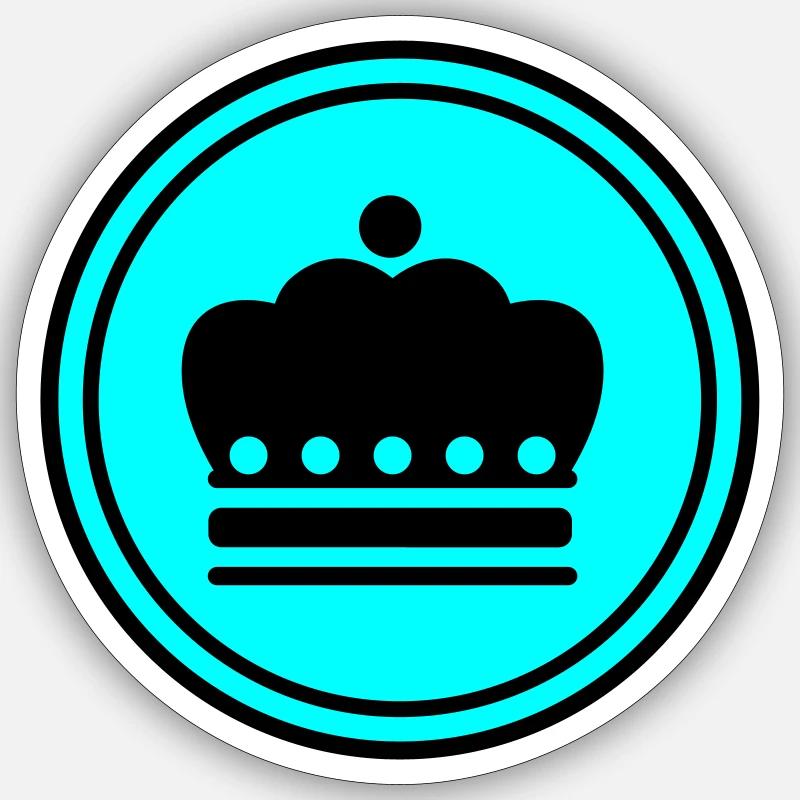 Krone icon - Sticker Größe S (10 x 10 cm) - Mattweiß