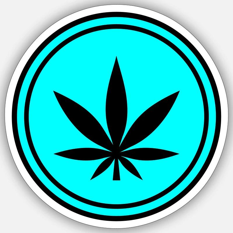 Hemp Leaf Icon - Sticker size S (10 x 10 cm) - white matte