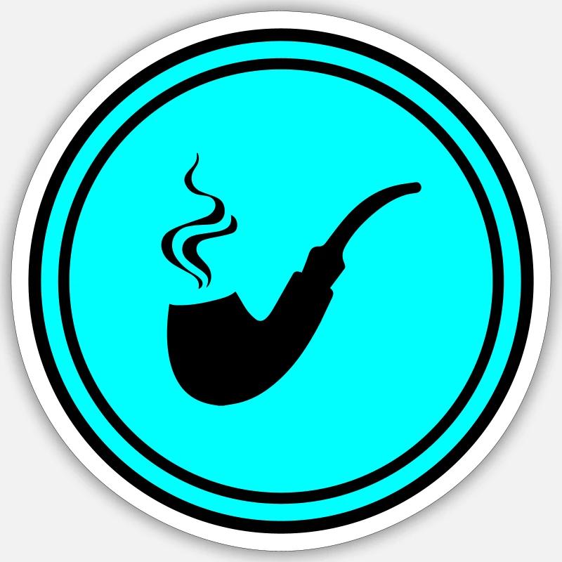 Smoking a pipe - Sticker size S (10 x 10 cm) - white matte
