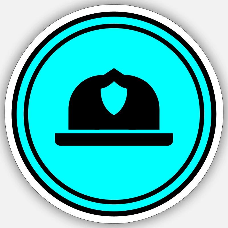 Casque de pompier - Sticker taille S (10 x 10 cm) - blanc mat