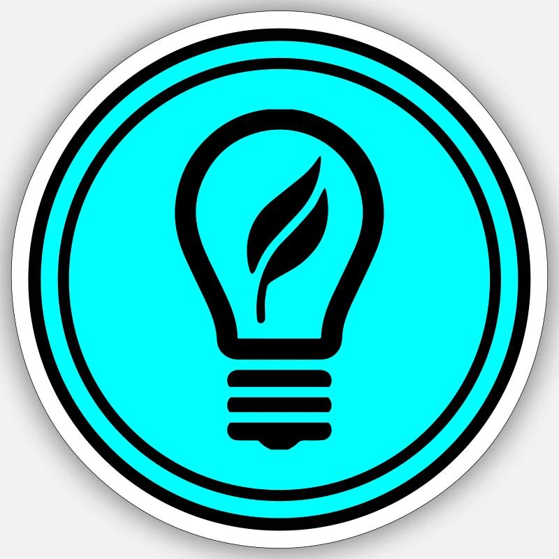 Glühbirne Symbol - Sticker Größe S (10 x 10 cm) - Mattweiß