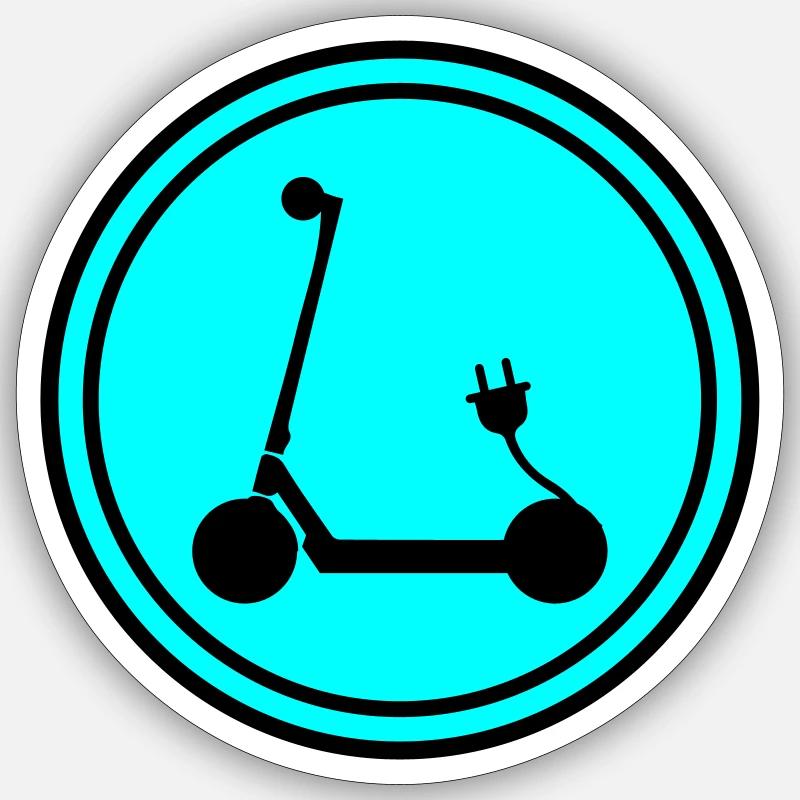 Icône E-scooter - Sticker taille S (10 x 10 cm) - blanc mat