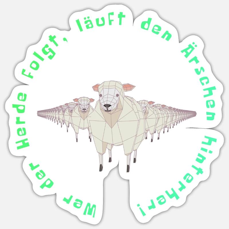 Herdentrieb - Sticker Größe S (10 x 10 cm) - Mattweiß