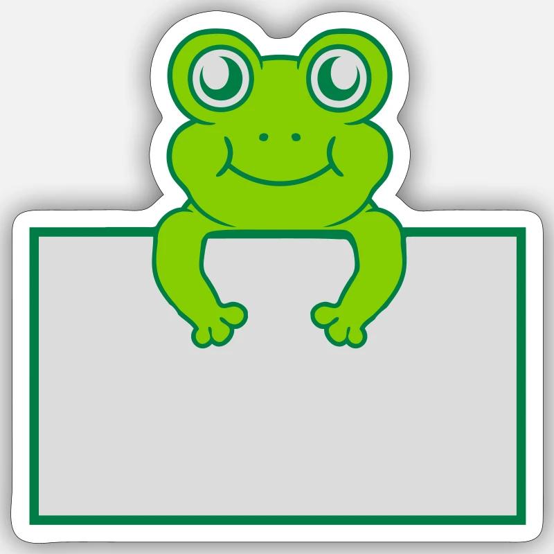 Text present frog shield Sticker size S (10 x 10 cm)