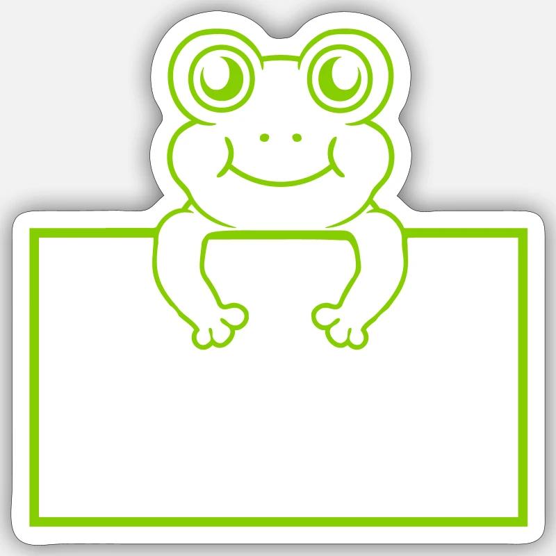 Shield show comic frog - Sticker size S (10 x 10 cm) - white matte
