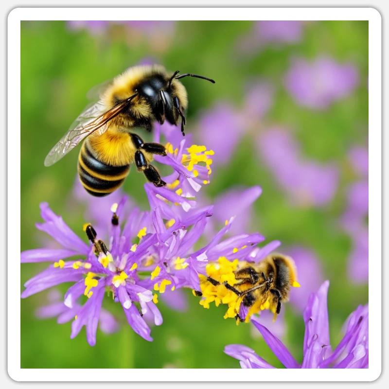 Abeille douce - Sticker taille S (10 x 10 cm) - blanc mat