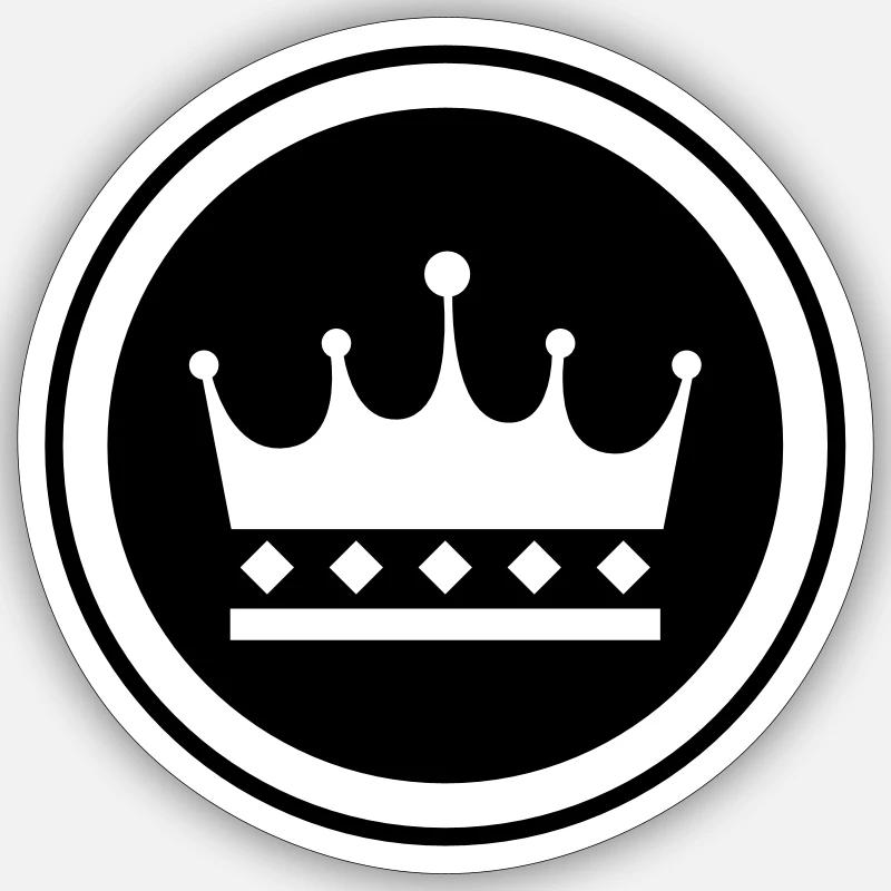Krone Symbol - Sticker Größe S (10 x 10 cm) - Mattweiß