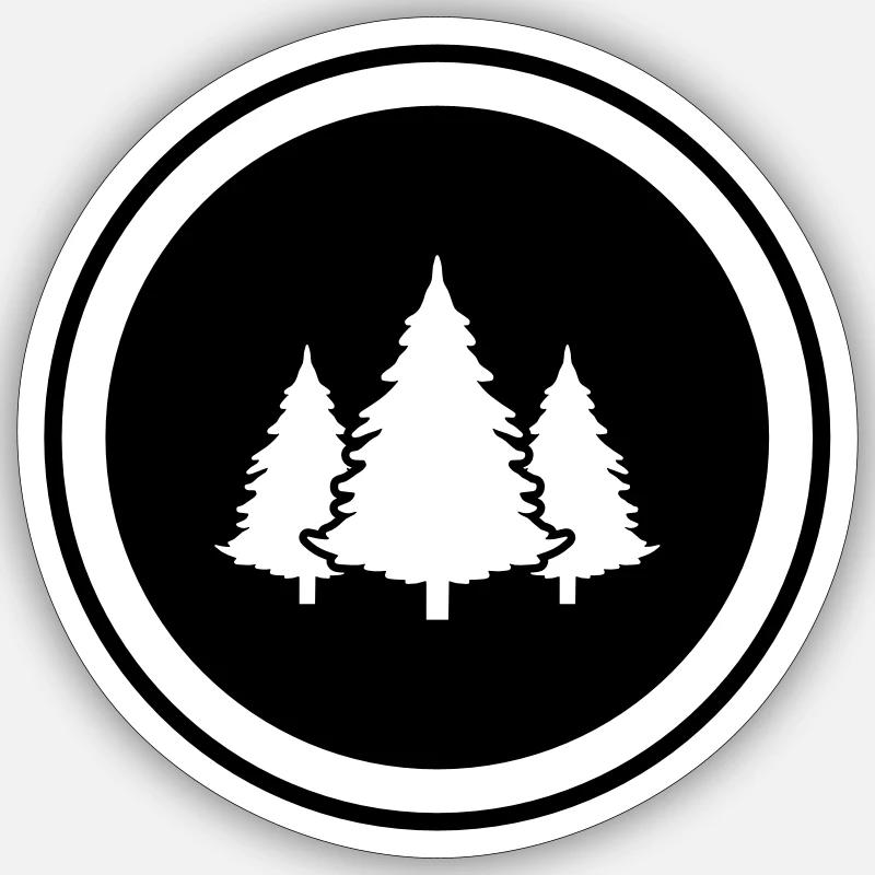 Tree Forest Fir - Sticker size S (10 x 10 cm) - white matte