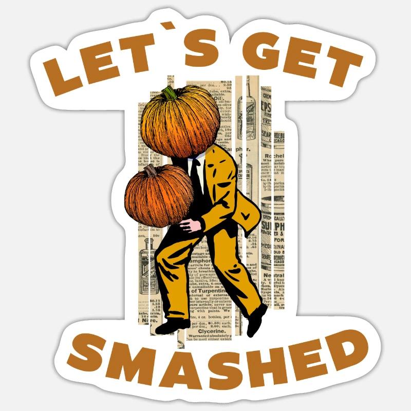 Let's Get Smashed Vintage Pumpkin #2 Sticker Größe S (10 x 10 cm)
