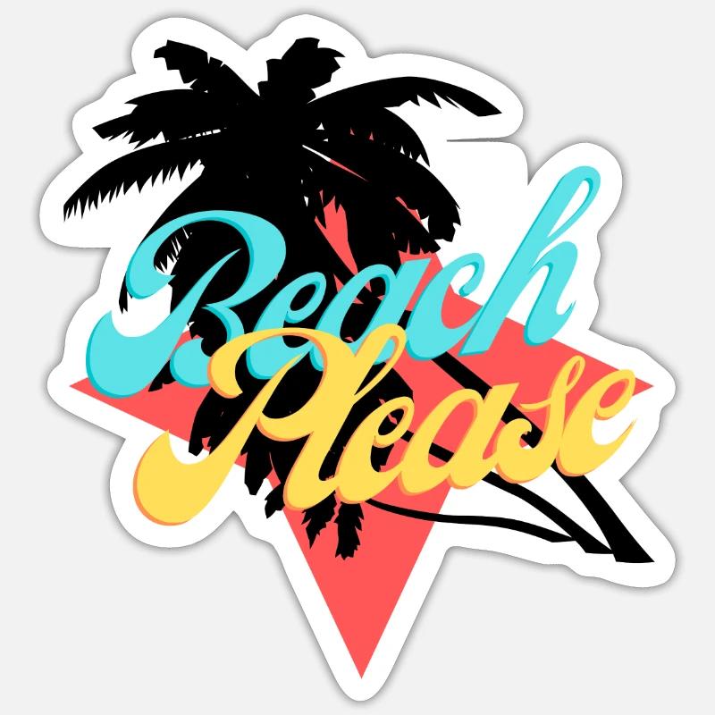 Beach Please - Sticker Größe S (10 x 10 cm) - Mattweiß