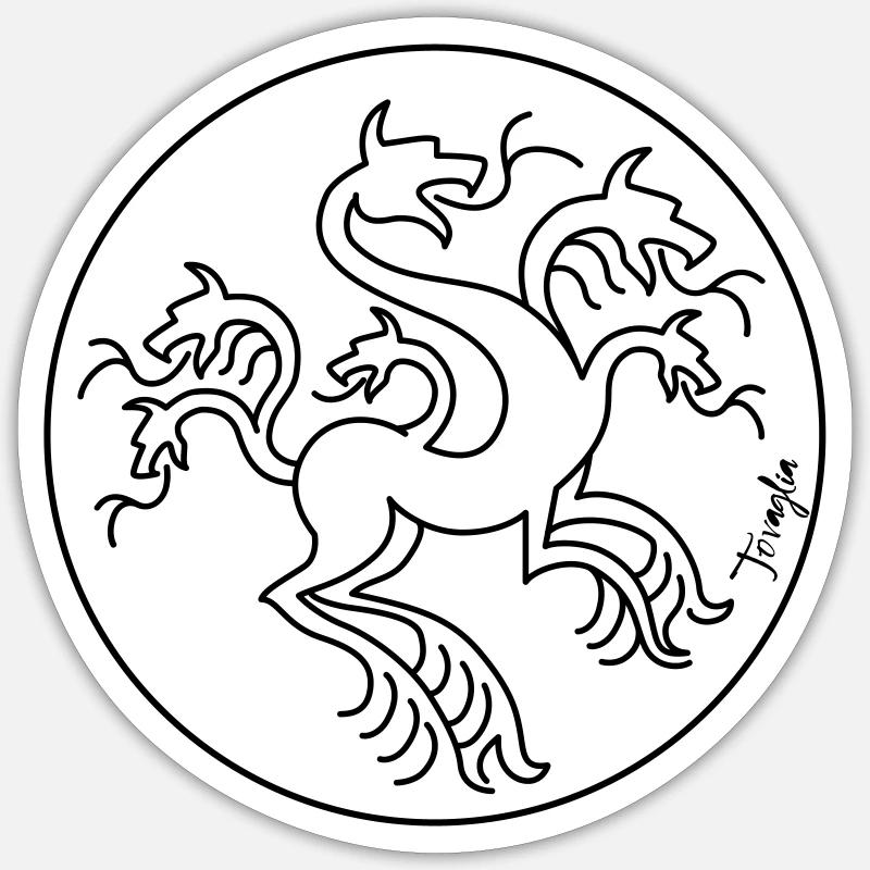 Chimäre 02 - Sticker Größe S (10 x 10 cm) - Mattweiß