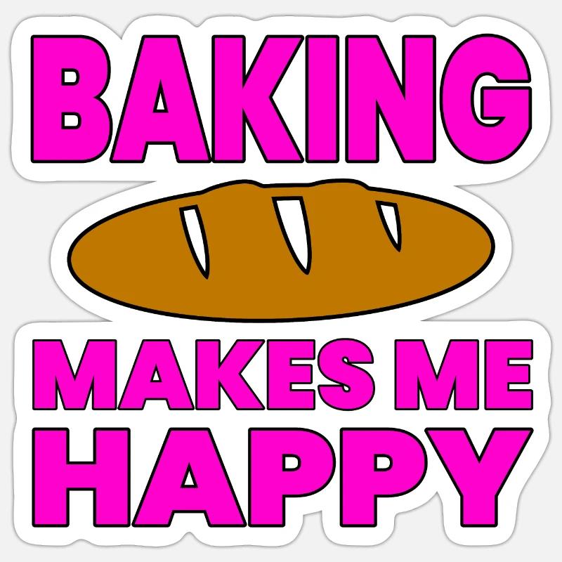 Bake - Sticker size S (10 x 10 cm) - white matte