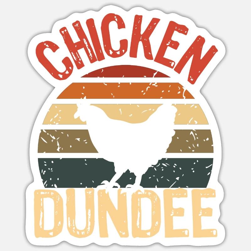 Poulet Dundee - Sticker taille S (10 x 10 cm) - blanc mat