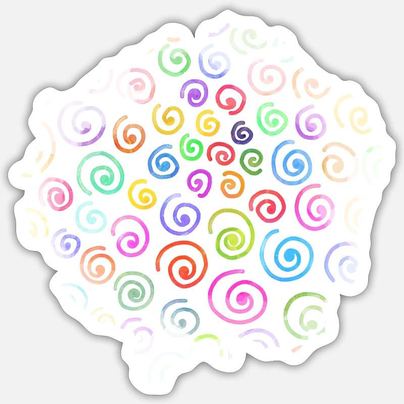 Watercolor Swirl Splash Pattern Sticker size S (10 x 10 cm)
