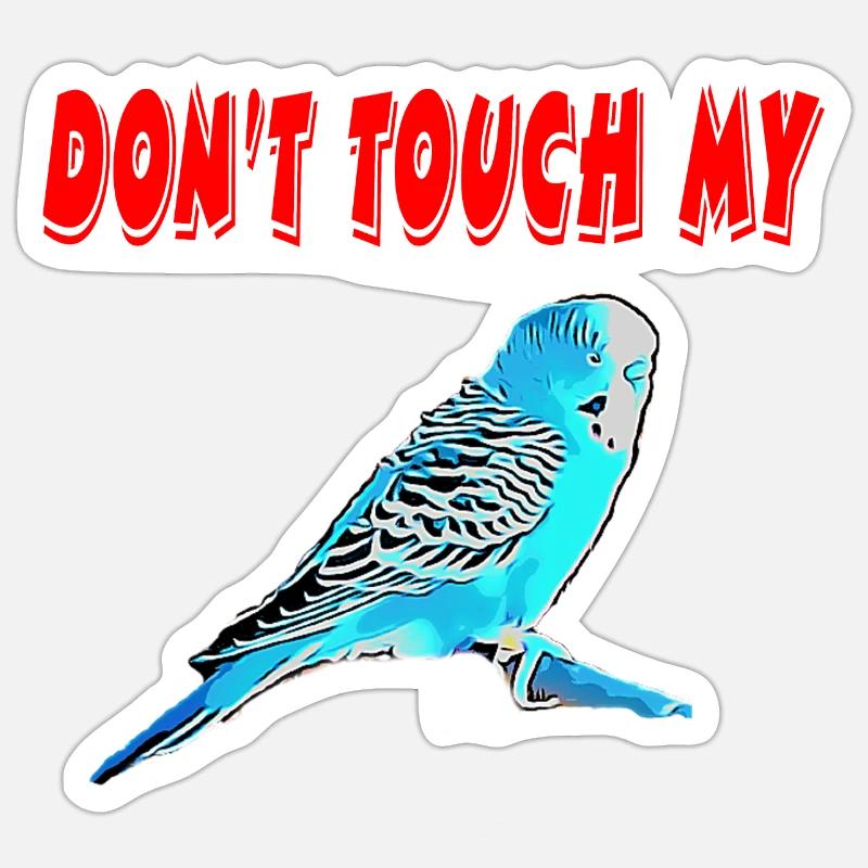 Perruche ondulée - Sticker taille S (10 x 10 cm) - blanc mat