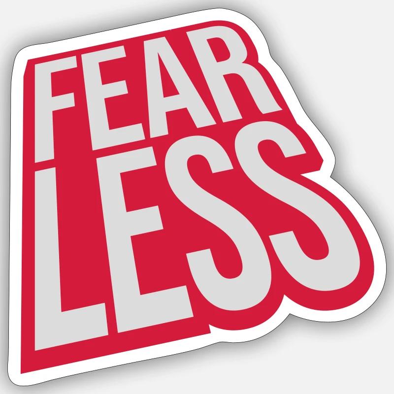 fearless Text Zitat Design - Sticker Größe S (10 x 10 cm) - Mattweiß