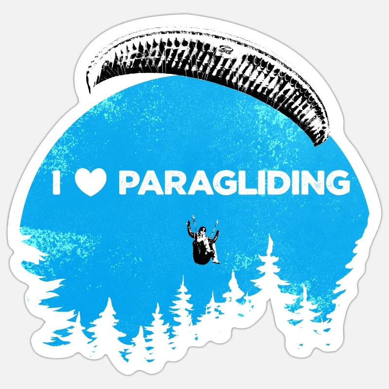 I ♥️ Paragliding - Sticker size S (10 x 10 cm) - white matte
