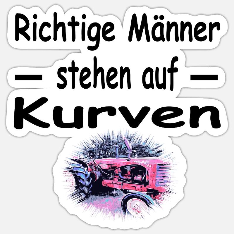 Traktor - Sticker Größe S (10 x 10 cm) - Mattweiß