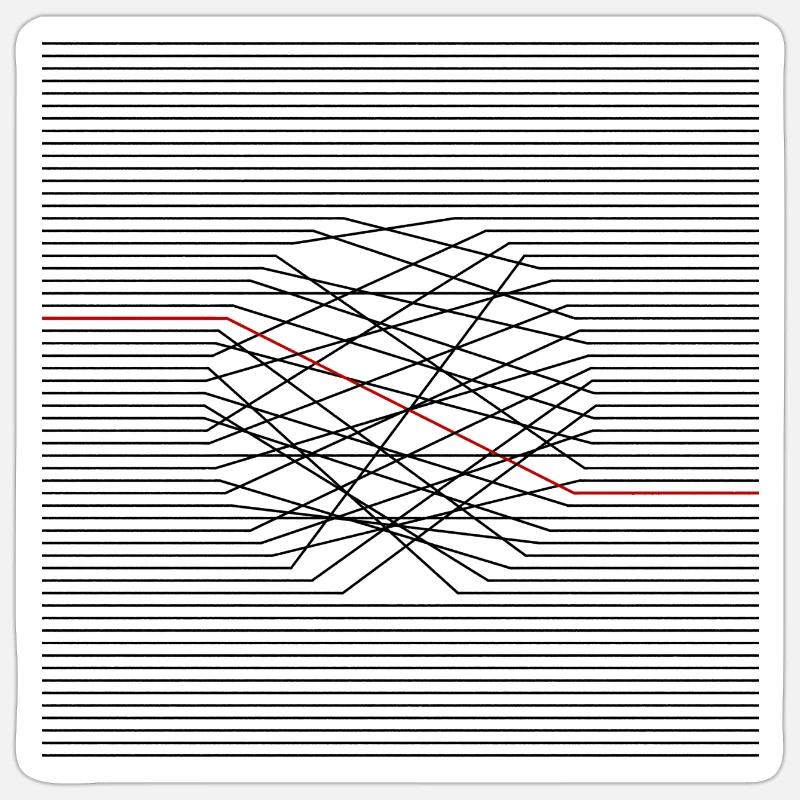 Lignes - Sticker taille S (10 x 10 cm) - blanc mat