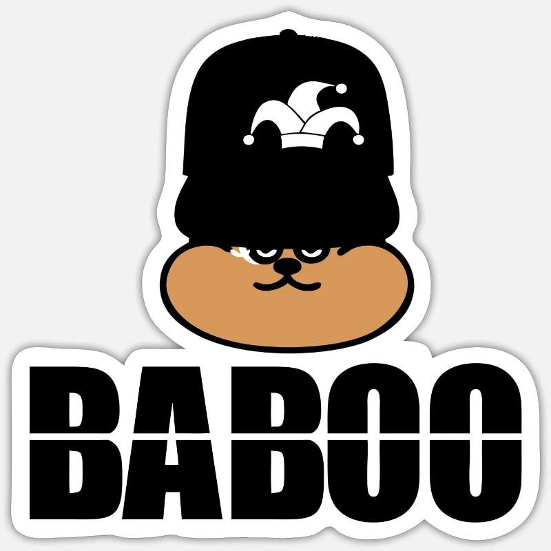 baboo - Sticker taille S (10 x 10 cm) - blanc mat