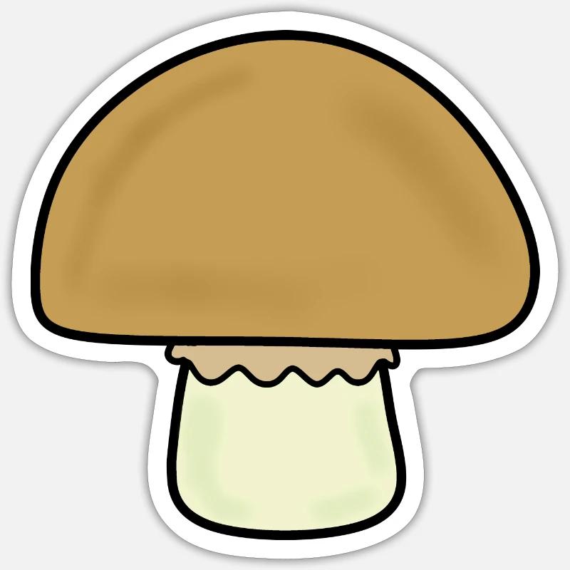 Champignon, champignons - Sticker taille S (10 x 10 cm) - blanc mat