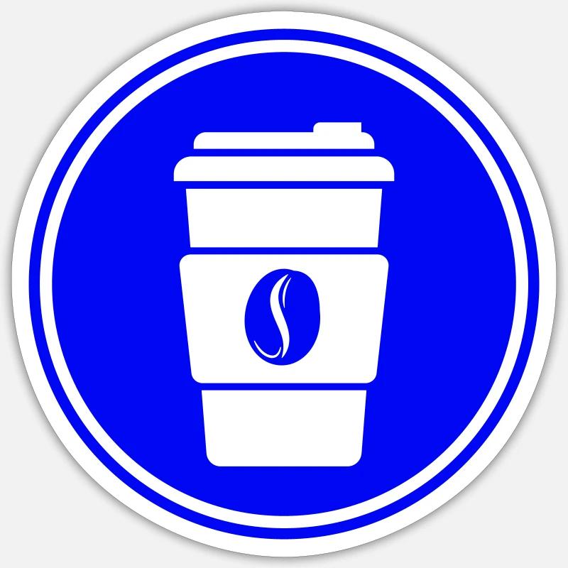 Symbole du café - Sticker taille S (10 x 10 cm) - blanc mat