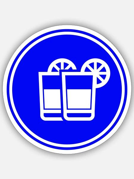 Cocktail Icon - Sticker Größe S (10 x 10 cm) - Mattweiß