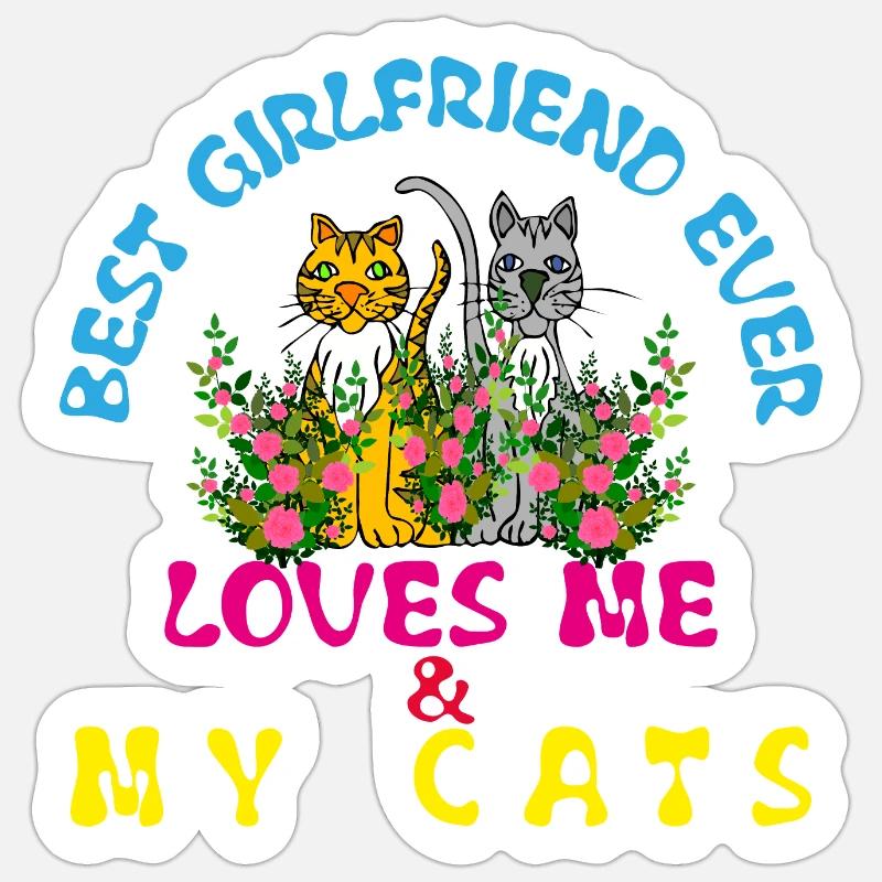 Beste Girlfrend aller Zeiten - Sticker Größe S (10 x 10 cm) - Mattweiß