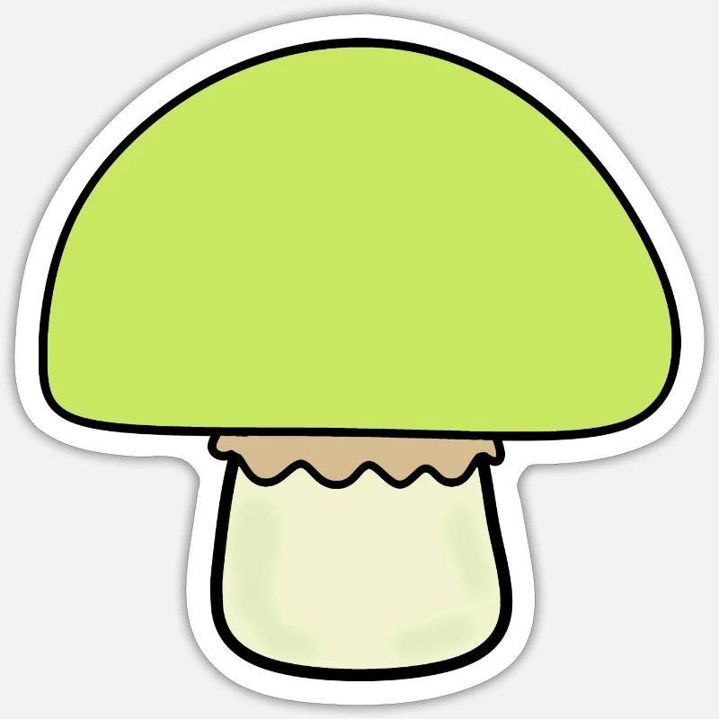 Champignon vert, champignons verts Sticker taille S (10 x 10 cm)