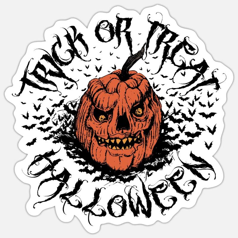Halloween Süßes oder Saures Kürbis - Horror Sticker Größe S (10 x 10 cm)