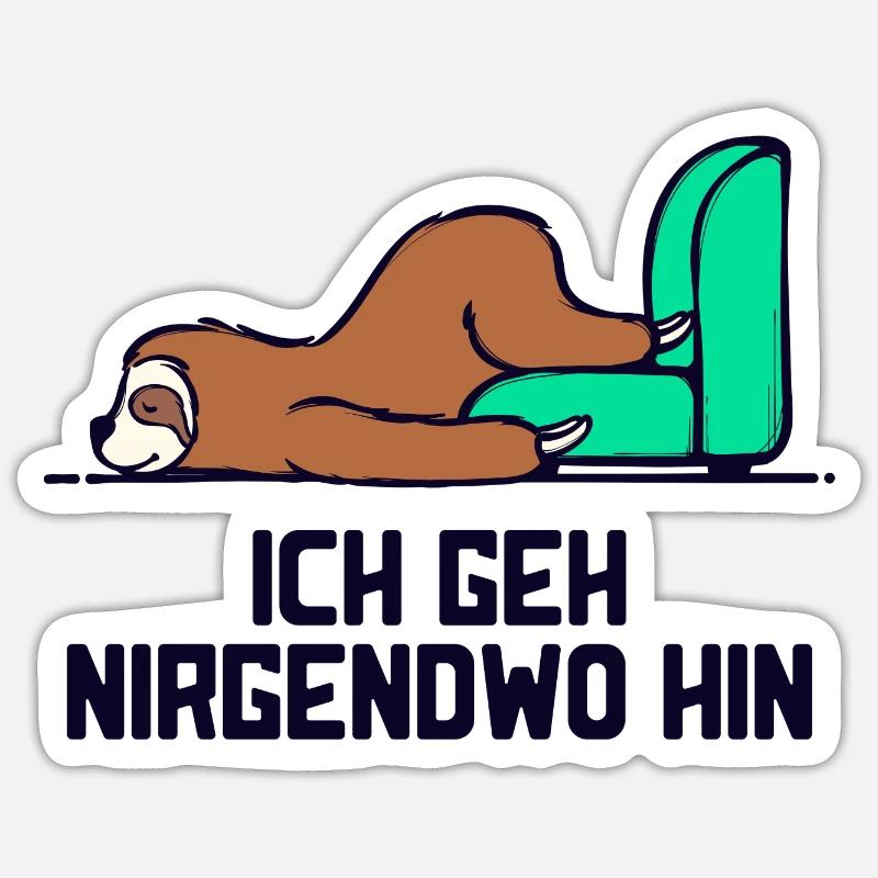 Säugetier Tier faultier Statement Langschläfer - Sticker Größe S (10 x 10 cm) - Mattweiß