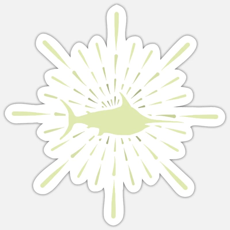 Mon requin requin - Sticker taille S (10 x 10 cm) - blanc mat