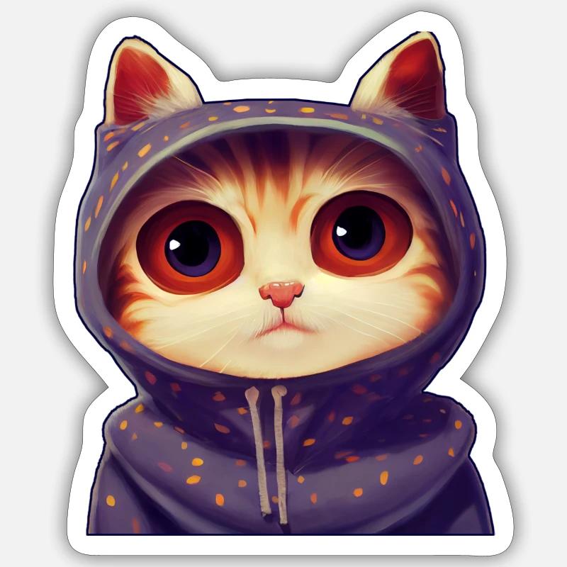 Chat mignon 3 Sticker taille S (10 x 10 cm)