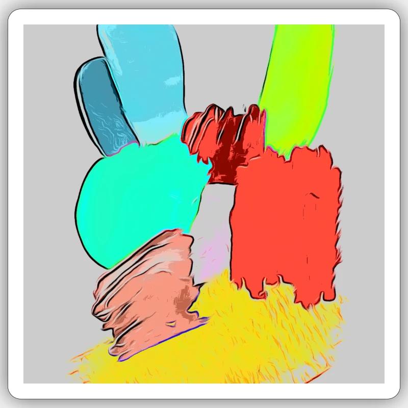 Handzeichen comic colors Sticker Größe S (10 x 10 cm)