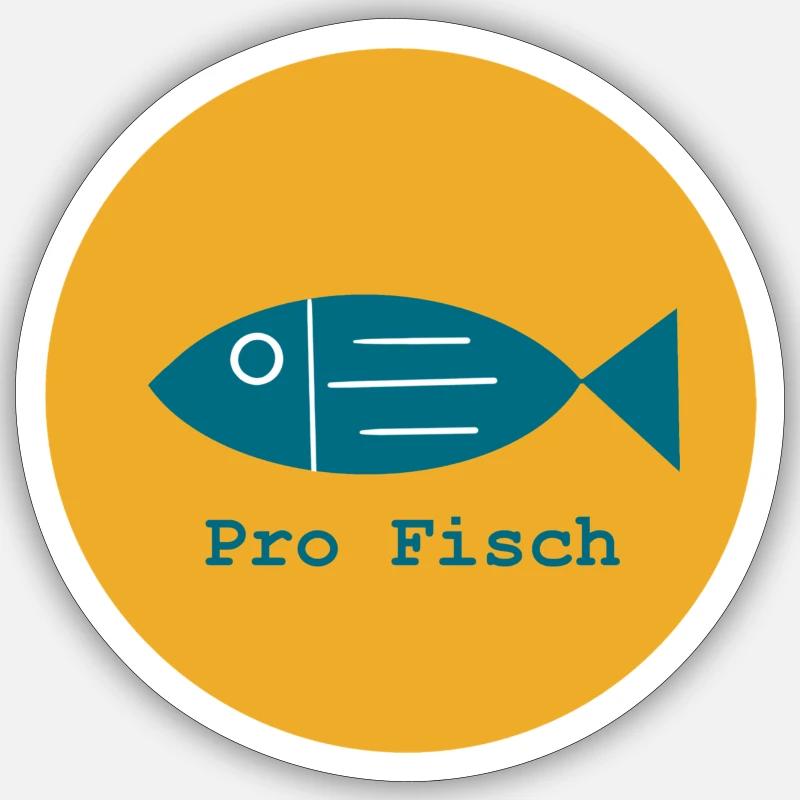 Par poisson, par poisson d’eau douce, par fruit de mer - Sticker taille S (10 x 10 cm) - blanc mat
