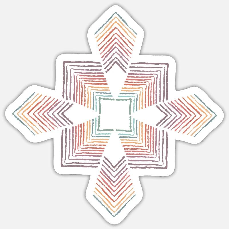 Géo Fleurs - Sticker taille S (10 x 10 cm) - blanc mat