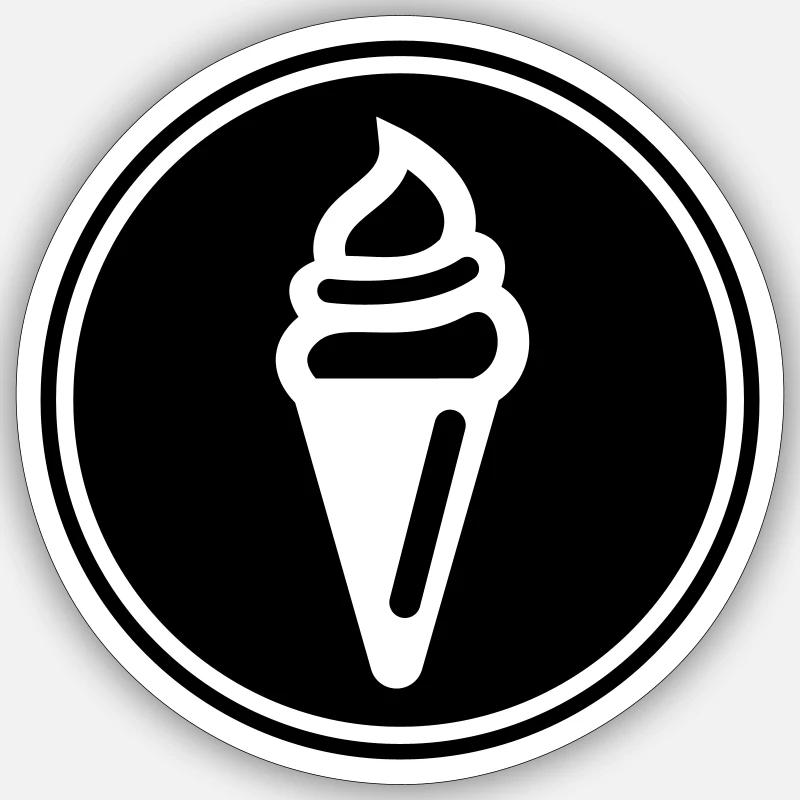 Icône d’icône de glace - Sticker taille S (10 x 10 cm) - blanc mat