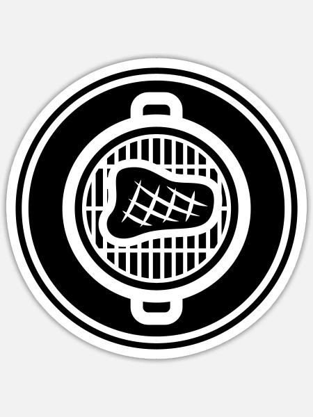 Steak Fleisch - Sticker Größe S (10 x 10 cm) - Mattweiß