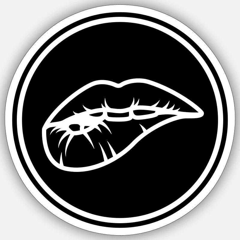 Lips - Sticker size S (10 x 10 cm) - white matte