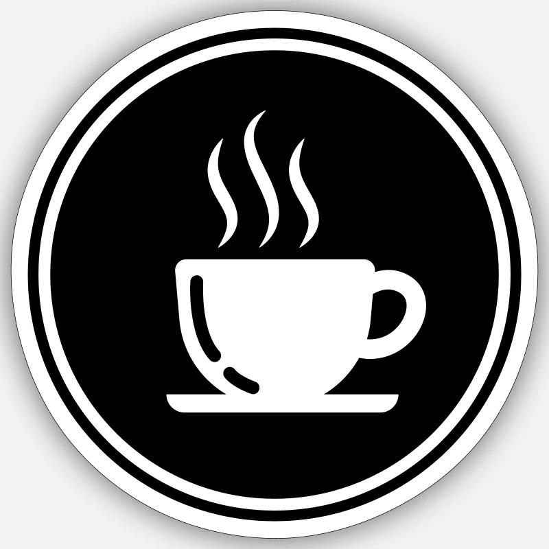 Coffee cup - Sticker size S (10 x 10 cm) - white matte