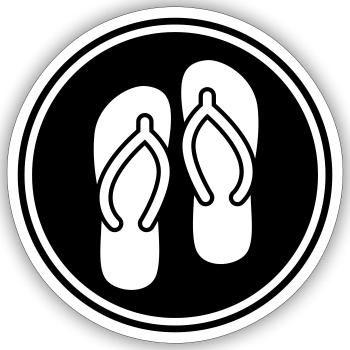 Flip-flops icon - Sticker size S (10 x 10 cm) - white matte - Front