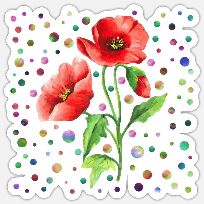 Blumen - Sticker Größe S (10 x 10 cm) - Mattweiß